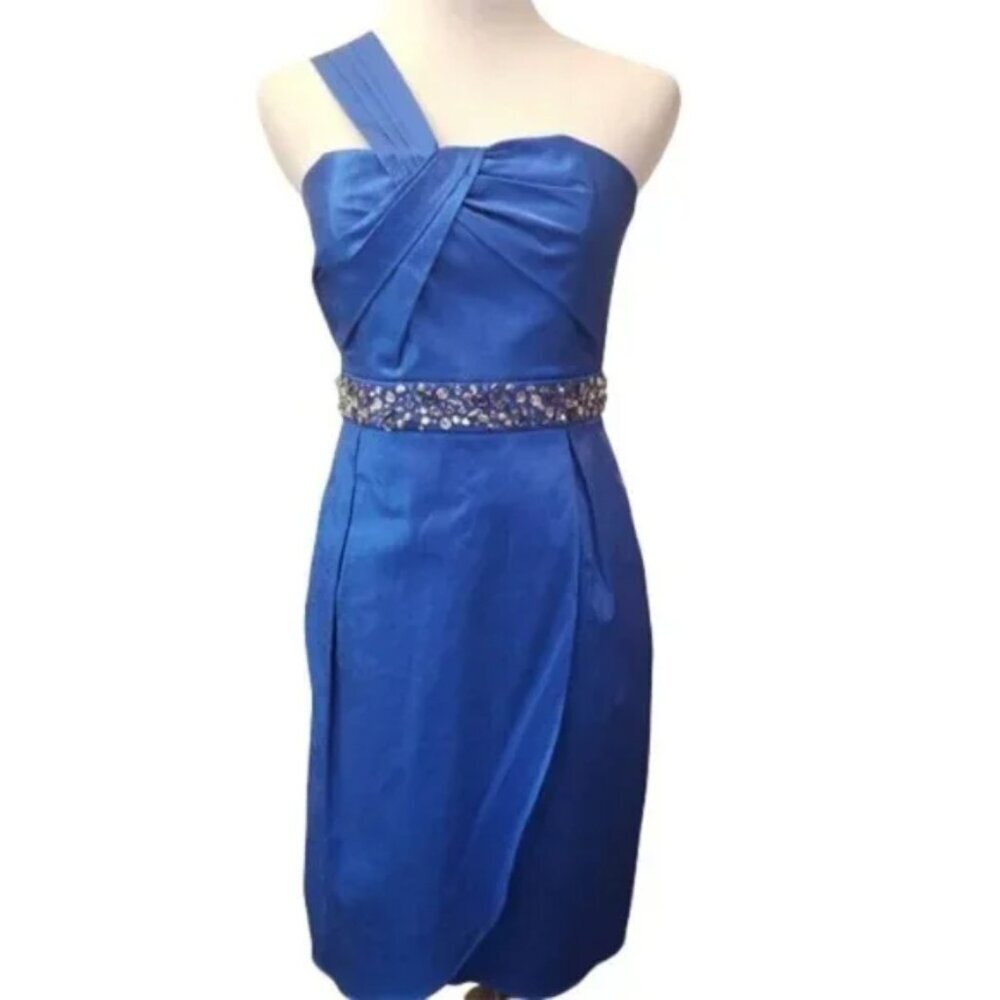 NWT Laundry by Shelli Segal Blue Rhinestone dress women's size 4 (J19)